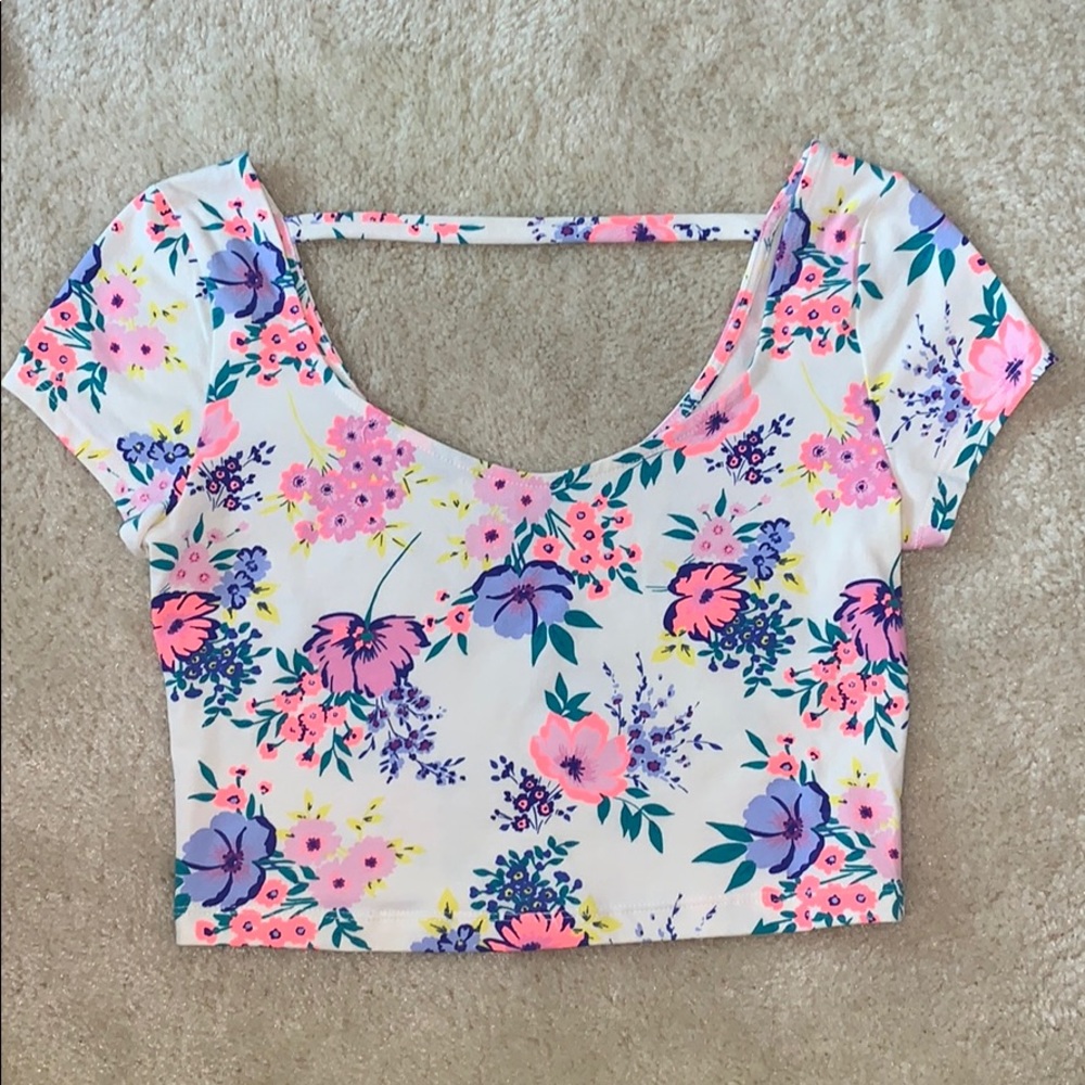 Bright flowery summer crop top